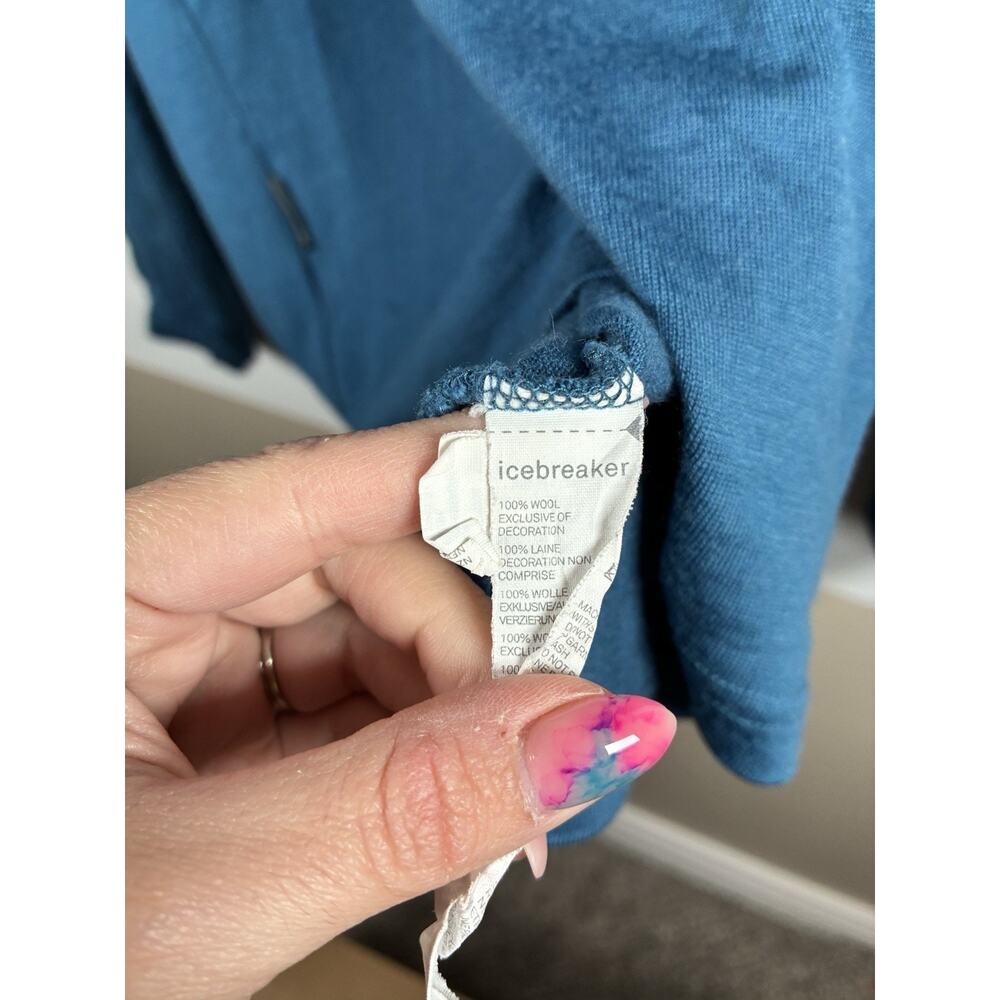 Icebreaker Merino Wool 260 Mens L Blue Half Zip Base Layer Gorpcore Breathable - Picture 4 of 12